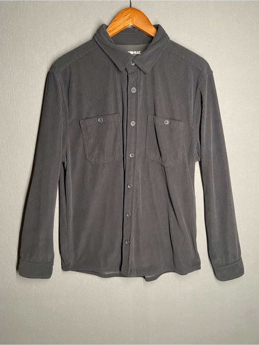 32 Degrees Charcoal Corduroy Button-Down Shirt
